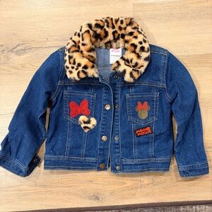 Leopard Collar Denim Jacket for Kids